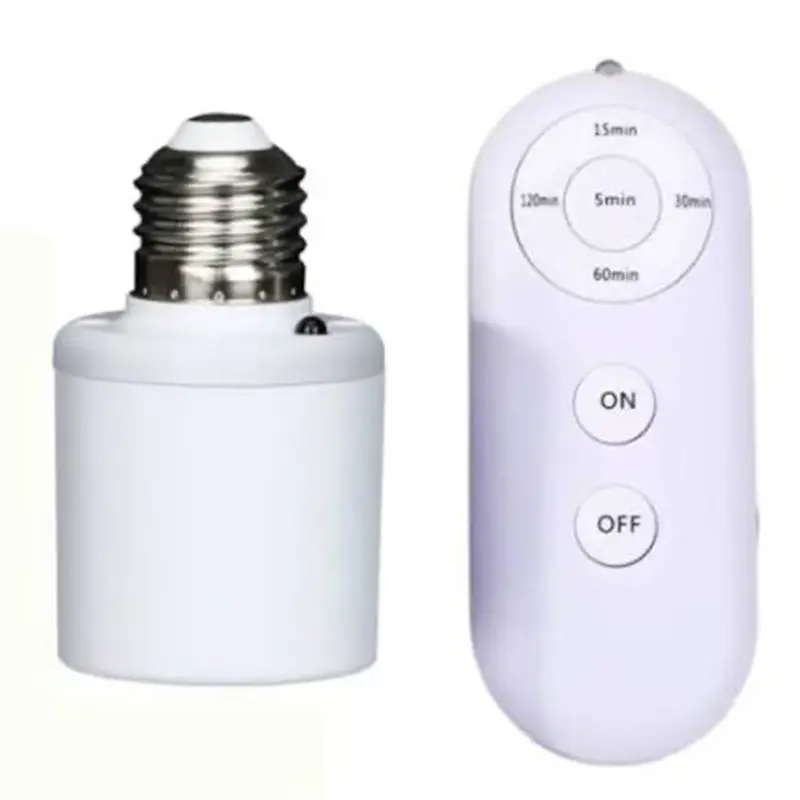 Picture of Smart B22 to E27 LED Lamp Holder with Wireless Remote | AC 85–265V | Timer Control | Adjustable Light Socket Converter