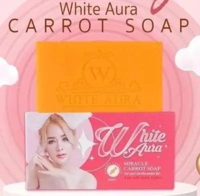 Picture of White Aura Miracle Carrot Soap Revealing Radiant Skin Dark Spots Skin White Clear 160g (Thailand)