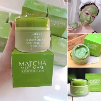 Picture of LAIKOU Green Tea Matcha Mud Facial Mask Oil-Control Moisturizing Blackhead Facial Skin -85gm