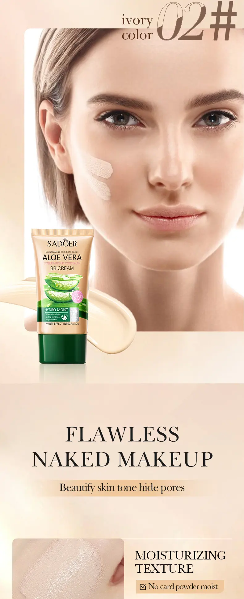 Picture of SADOER aloe makeup concealer BB cream repair light whitening BB cream -40gm