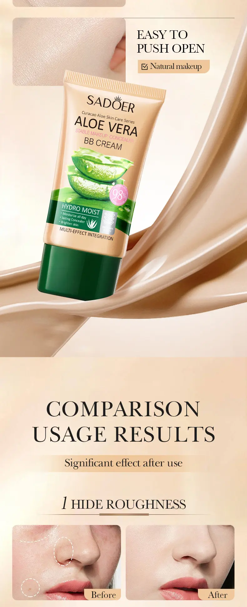 Picture of SADOER aloe makeup concealer BB cream repair light whitening BB cream -40gm