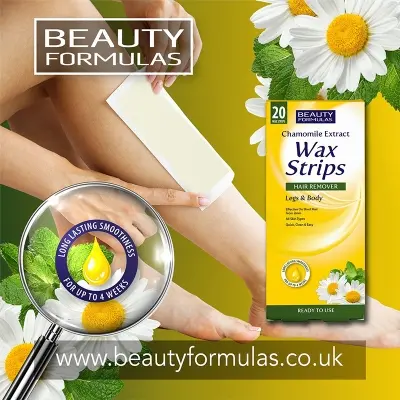Picture of Beauty Formulas CHAMOMILE  Wax Strips Hair Remover Legs & Body-20 STRIPS