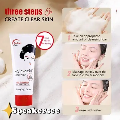 Picture of Guanjing Beauty Kojic Acid Face Cleanser Deep Cleansing Anti Acne Deep Facial Wash-100gm