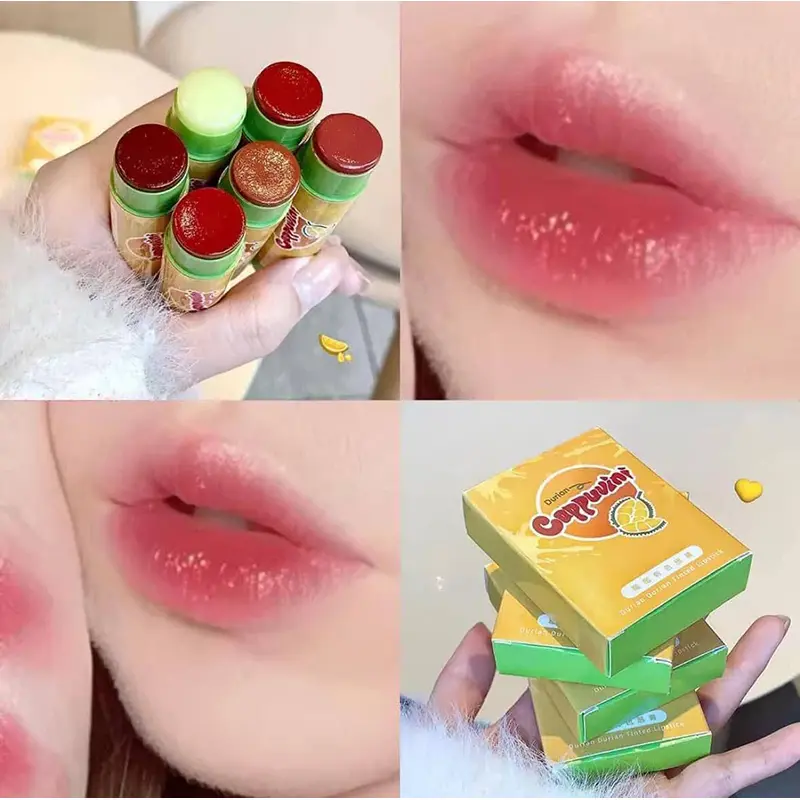 Picture of Cappuvini Tinted Lipstick Lip Color Lip Balm Lip Tint Lipstick Lip Makeup for Women Durian Flavor