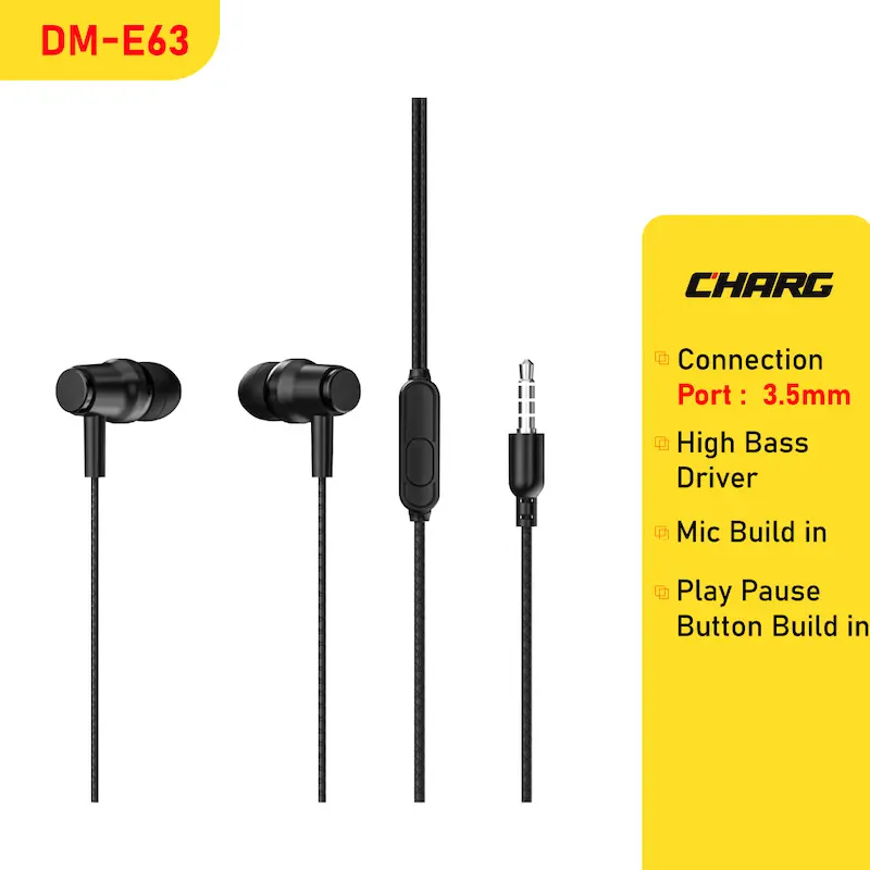Picture of CHARG DM-E63 3.5MM In-Ear White Wired Earphone