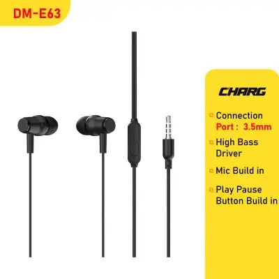 Picture of CHARG DM-E63 3.5MM In-Ear White Wired Earphone