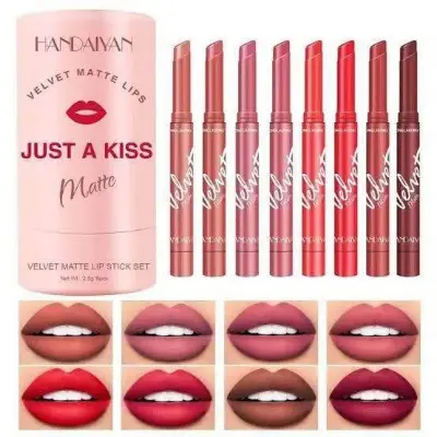 Picture of Handaiyan Just A kiss Moisturizing Brightening Velvet Matte Lip Stick Set – 8 pcs