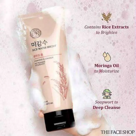 Picture of Rice Water Bright Cleansing Foam 150 Ml Skin Care Facial Cleanser Natural Ingredients