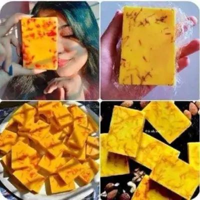Picture of Hand Made Real Saffron Goat Milk Bar Soap -90g