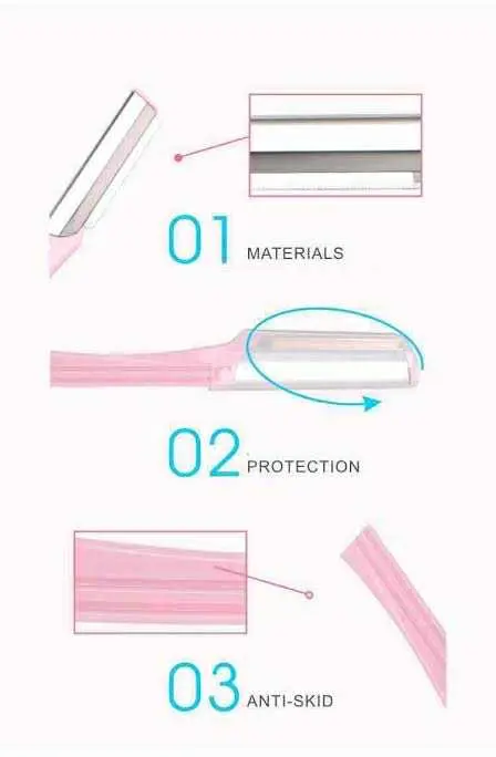 Picture of Professional Eyebrow Shaver and Face Hair Removal Razor - 3 Pcs Pack