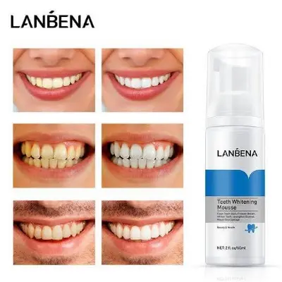 Picture of LANBENA Teeth Whitening Mousse (60ml) Rich & Delicate Foam - Clean Teeth Stain, Freshen Breath, Whiten Teeth, Strengthen Enamel, Repair Oral Damage