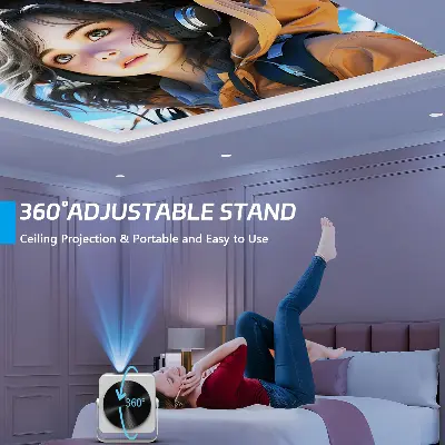 Picture of AUN A005 Android Projector LED 4K Decoding Portable Projector Video Full HD 1080P WIFI 3D MINI Home Theater Cinema (White)