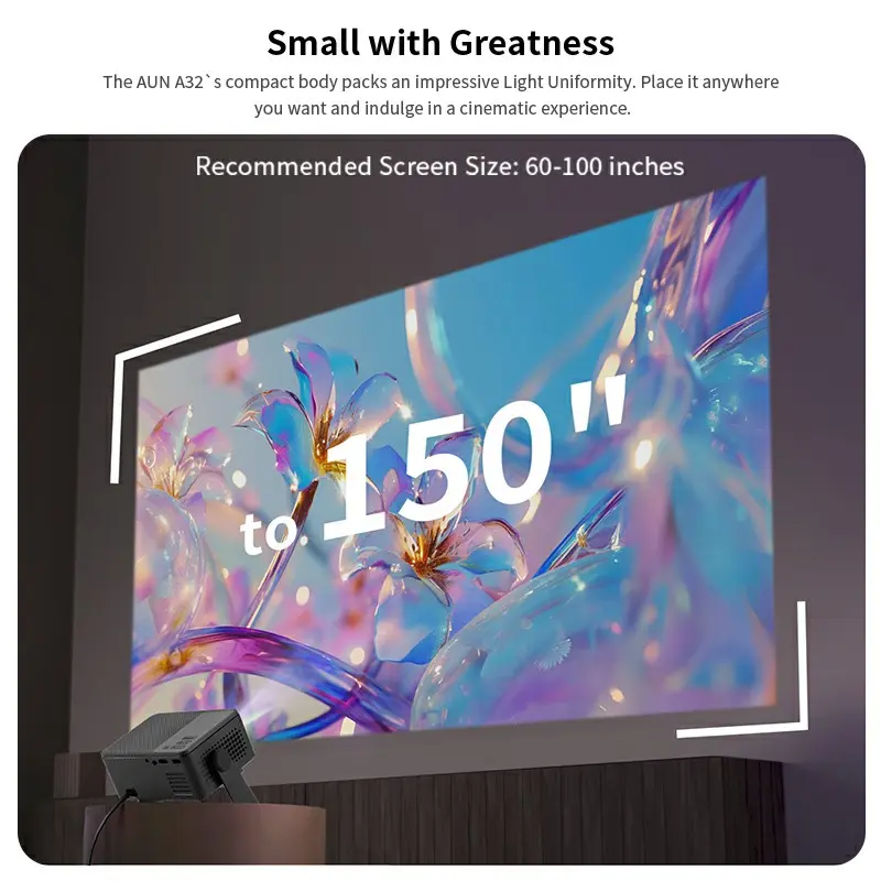Picture of AUN Android Projector A32 Pro Portable Home Cinema LED Video Projector MINI Theater WIFI (A32 Pro)