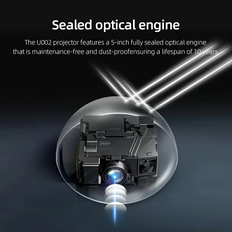 Picture of AUN U002 Android 12 Projector ROM 32GB Auto Focus 3D MINI Theater Online Movie Full HD 1080P LED 4K VideoProjector Home Cinema (Black)