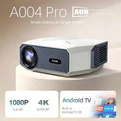 Picture of AUN A004 Pro Projector Portable Full HD Home Cinema 4K Movie Decode 1080P Video Projector Electric Focus (A004 Pro)