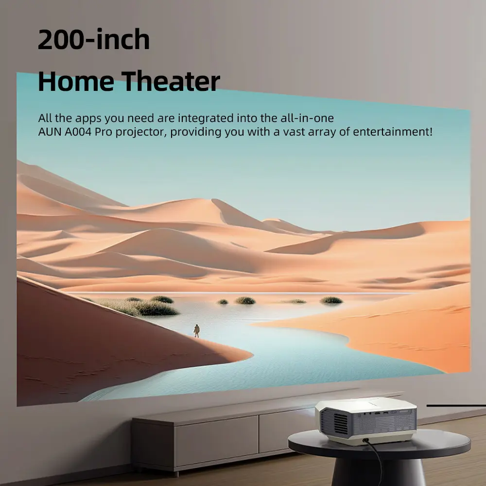Picture of AUN A004 Pro Projector Portable Full HD Home Cinema 4K Movie Decode 1080P Video Projector Electric Focus (A004 Pro)