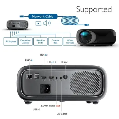 Picture of AUN AKEY9S Autofocus Android Projector 64GB ROM Full HD Native LED Home Theater Projectors 4k Video Beamer 1080P Bluetooth WIFI Smart TV (AKEY9S)