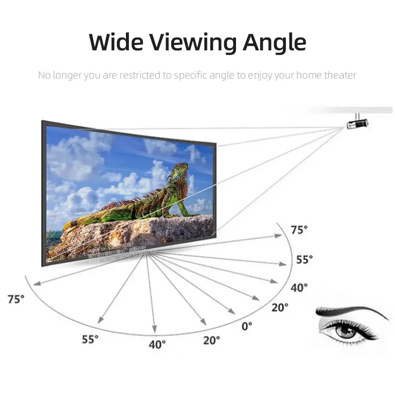 Picture of AUN Thicken Projector Screen 60/100/120/150 inch 16:9 Foldable Portable White cloth material for 4K Full HD Home theater (150 inch)