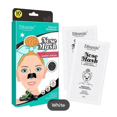Picture of Disunie 10pcs Deep Cleansing Bamboo Charcoal Blackhead Nose Pore Cleaning Blackheads Remover Nose Patch Mask Sheet