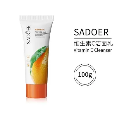 Picture of SADOER Vitamin C Facial Cleanser Rose Aloe Vera Face Wash Natural Moisturizing Deep Cleaning Skins For Women Skin Care Sensitive Skins- 100GM