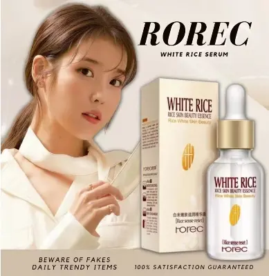 Picture of ROREC White Rice Serum Reduces Wrinkles and Lighten Dark Spots Pore Minimizer Anti- Aging Face Moisturizer Skin Lightening - 15ml