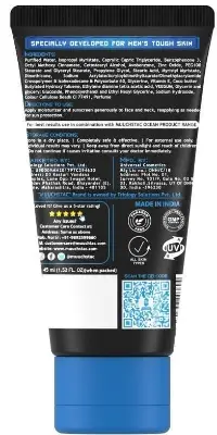 Picture of Muuchstac Mens Ocean Moisturizer & Sunscreen Matte Look Spf 18+ Cream With Turmeric & Aloe Vera Beads, Non-Sticky & Water Resistant 45 Ml - All