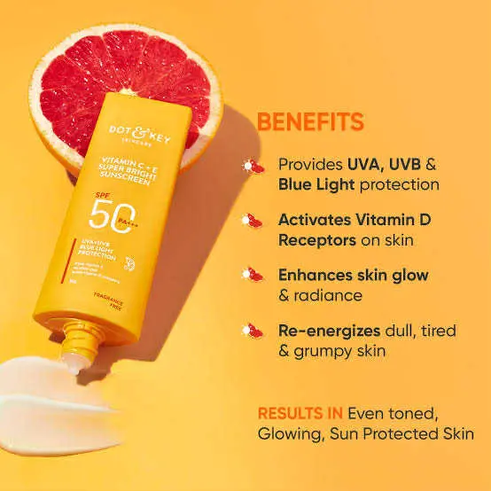 Picture of Dot & Key Vitamin C + E Super Bright Sunscreen SPF 50- 50gram (seal open box)
