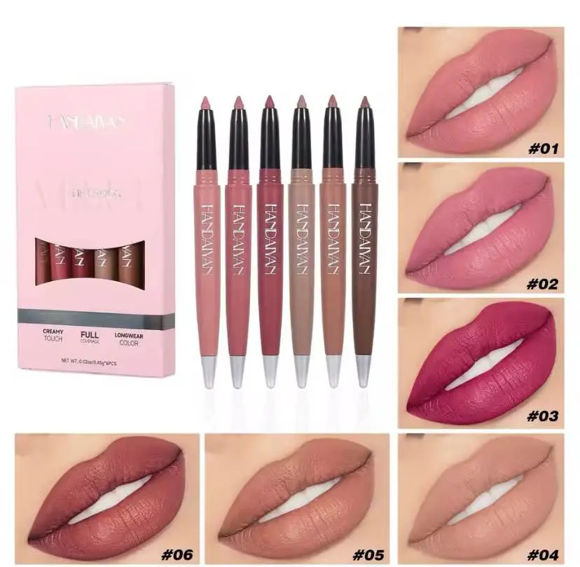 Picture of HANDAIYAN New 6 Pcs Lip Liner Set Velvet Matte Smooth Finish Waterproof Non-stick Daily Lipstick Festival Cosmetics Gift
