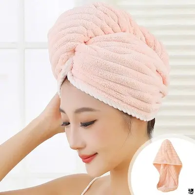 Picture of Super Absorbent, Quick Drying Hair Towel, Microfiber Hair Dry Cap
