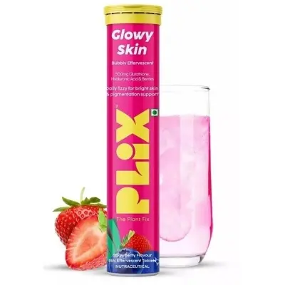 Picture of PLIX - THE PLANT FIX Glowy skin Glutathione Tablets with Vitamin C for Clear and Youthful Skin 15 Collagen Supplements 500mg L-Glutathione