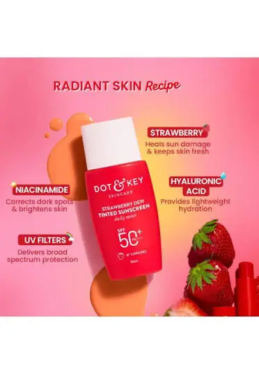 Picture of Dot and Key Strawberry Dew Tinted Sunscreen SPF 50+ PA++++ (03 Sand)