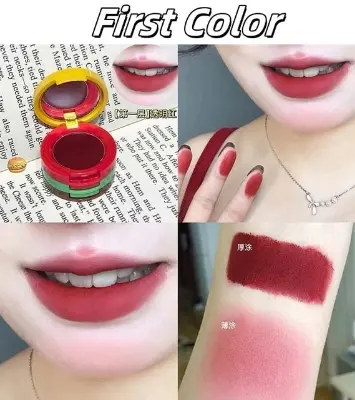 Picture of Cappuvini Cute Hamburger Design Lip Mud Matte Soft Mist Long-Lasting Non-Drying Lipstick