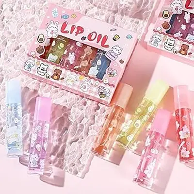 Picture of Dragon Ranee 6pcs Set Transparent Colourless Lip Oil Lip Balm Fruit Moisturising Hydrating Roller Ball Lip Oil