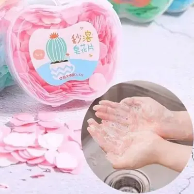 Picture of Portable Soap Paper Bath Hand Washing Disposable Soap Slice Mini Flower Travel Scented Petal Wash Hand Soap