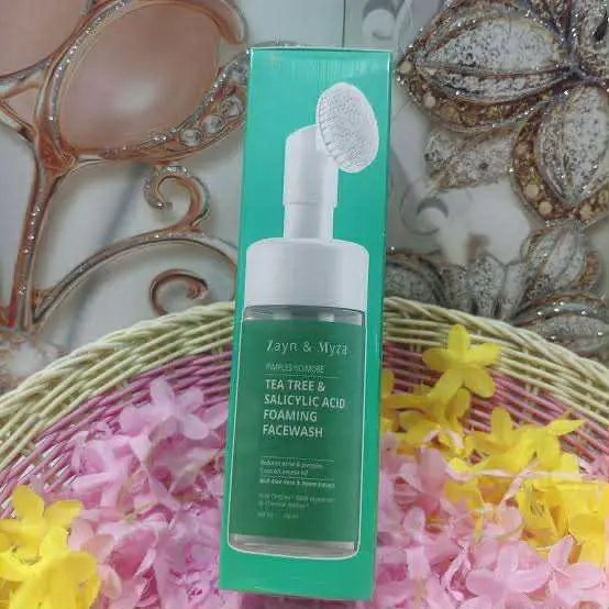Picture of ZM Zayn & Myza Tea Tree & Salicylic Acid Foaming Face Wash | With Aloe Vera & Neem Extracts | Built-in Brush For Deep Cleansing | Anti Acne Face...