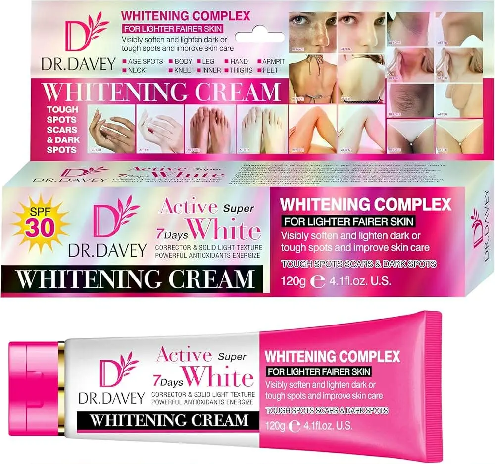Picture of DR.DAVEY Active Super Whitening Cream Skin Lightening Cream for Dark Skin Brightening & Moisturizes for Body Face