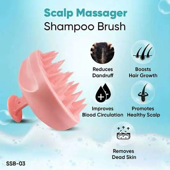 Picture of silicone scalp massager shampoo hair brush shampoo brush