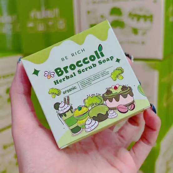 Picture of Broccoli Soap pure natural plant extract lemon cauliflower herbal scrub to brighten skin tone and lighten melanin soap