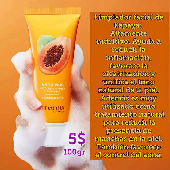 Picture of BIOAQUA PAPAYA EXTRACT CLEANSING BEAUTY SKIN CLEANSER 100G