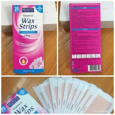 Picture of Vitamin E Hair Removal Wax Strips For Legs & Body - 20 Strips