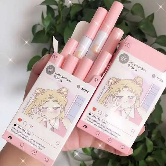 Picture of 8 Pcs/set of Cigarete tube lip glaze set matte white lipstick student gift Lipstick set- 8 color/set