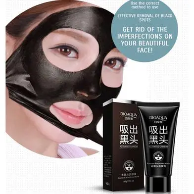 Picture of BIOAQUA Black Mask Activated Carbon Charcoal Blackhead Removal Peel Off Mask Black Nose Nose Film And Oil-Control Depth Clean Pore 60g HZ20