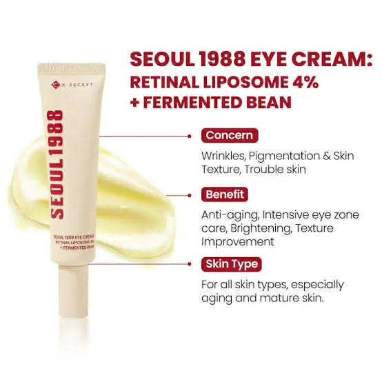 Picture of KSECRET SEOUL 1988 EYE CREAM : RETINAL LIPOSOME 4% + FERMENTED BEAN 30ML