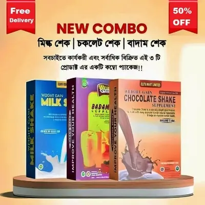 Picture of Milk Shake, Badam Shake, Chocolate Shake 3Pes (Combo Package) milkshake