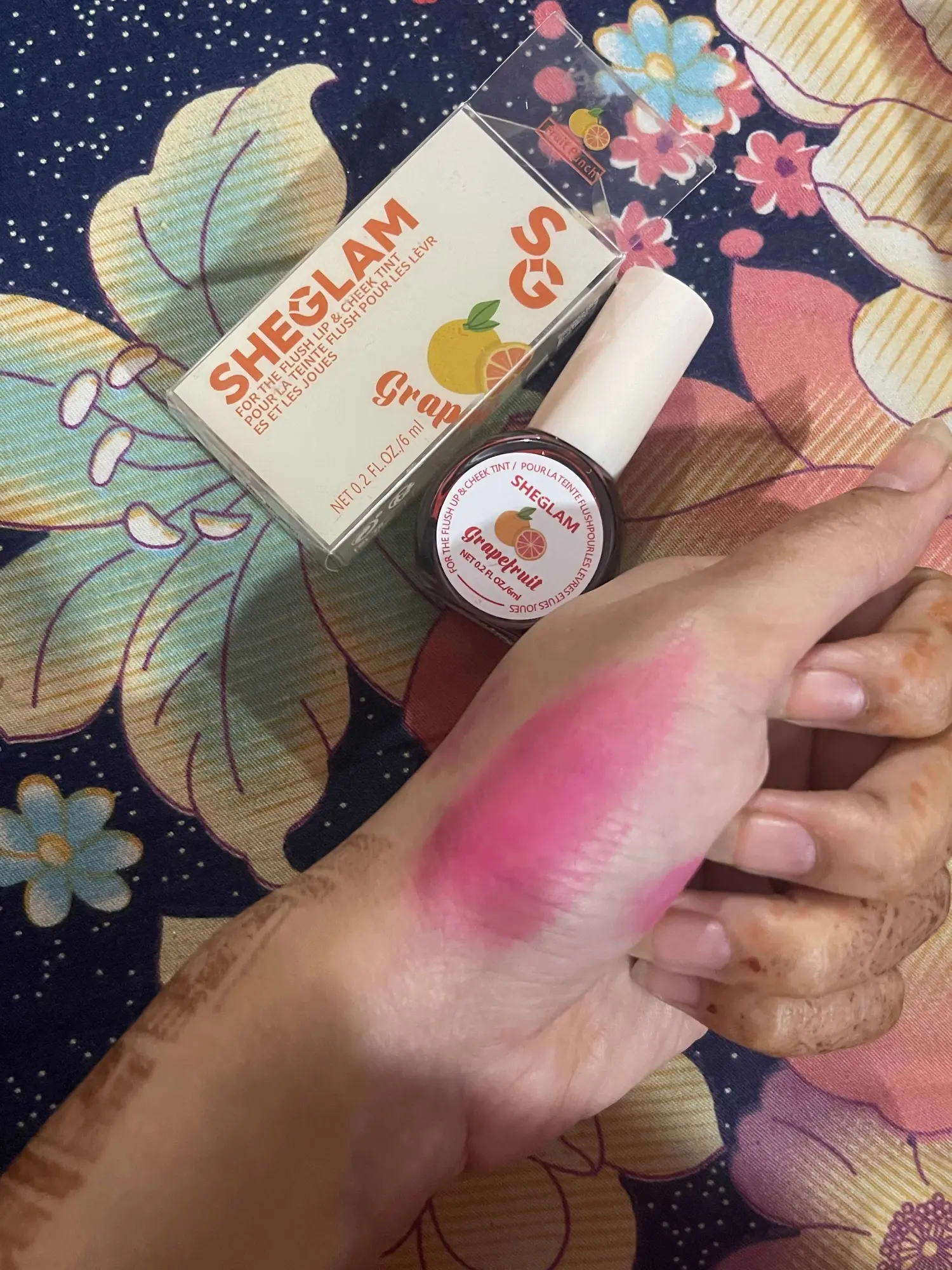 Picture of SHEGLAM For The Flush Lip & Cheek Tint-Fruit Punch Long-Lasting Matte Finish Lip Tint Easy-To-Use Lightweight Blush Moisturizing Lip Stain Liquid Lipstick Pink Liquid Lipstick