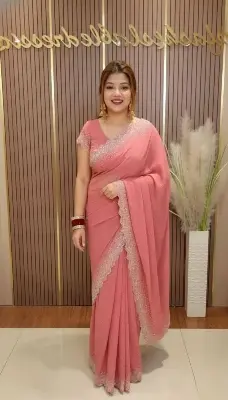 Picture of New Stylish Exclushive Collection Georgette High Quality Stylish Saree. Saree with unstitched Blouse for Women