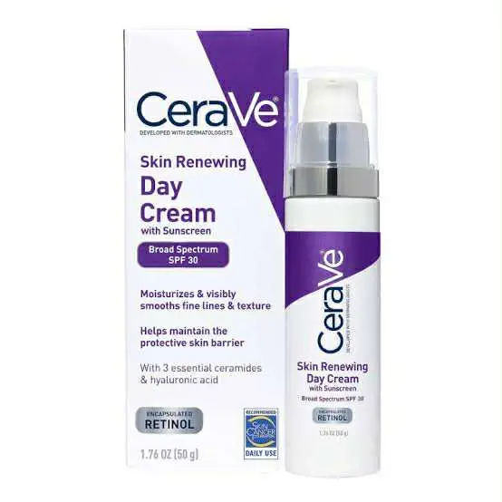 Picture of CeraVe Skin Renewing Day Cream with Sunscreen SPF 30 – Anti-Aging Moisturizer with Encapsulated Retinol, Hyaluronic Acid & Ceramides (50 gm)