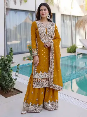 Picture of Premium Soft Jorjet With sequence embroidery And Inner Attached Ready Maede Party Wear dress