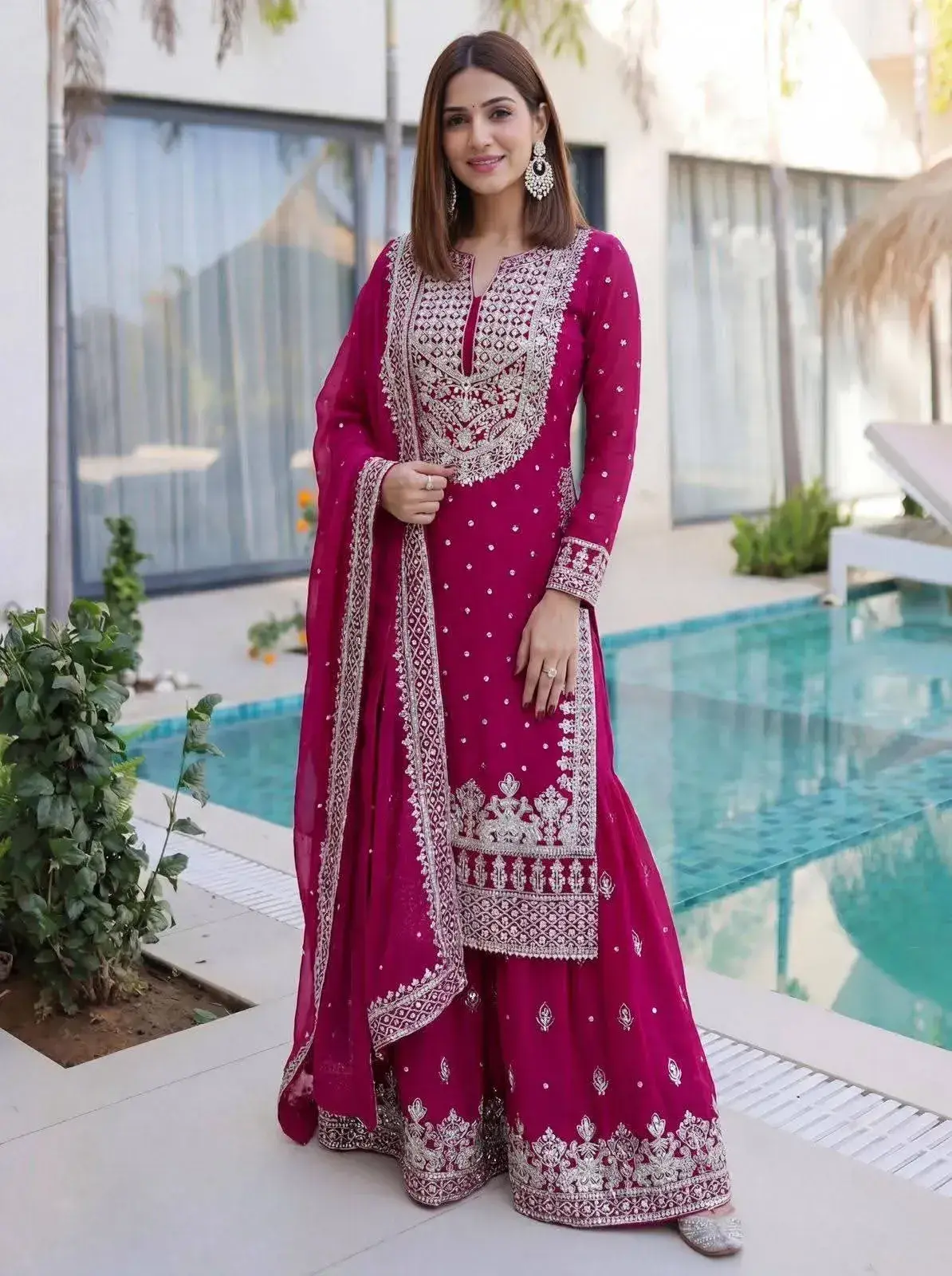 Picture of Premium Soft Jorjet With sequence embroidery And Inner Attached Ready Maede Party Wear dress
