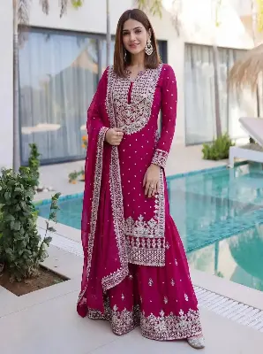 Picture of Premium Soft Jorjet With sequence embroidery And Inner Attached Ready Maede Party Wear dress